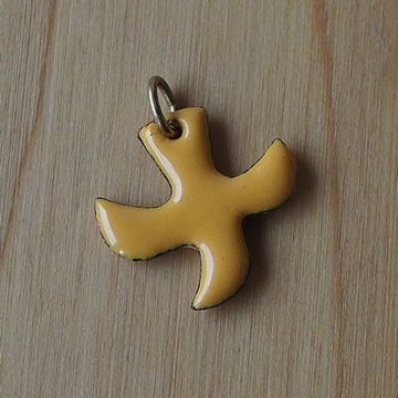 Dove pendant with cord (n°71) - Orange