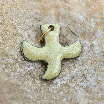 Dove pendant with cord (n°P35) - Sand