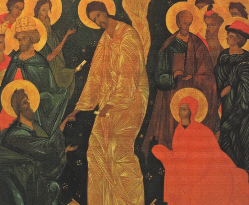 Icon on wood, small - Resurrection