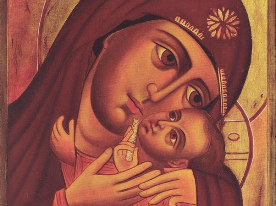 Icon on wood, 387 small - Virgin of Korsum