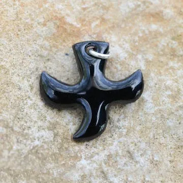 Product Dove pendants with cord (3 x 3 cm) - Black Image