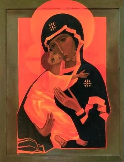 Product Icon on wood, 301 small – The Virgin and Child Image