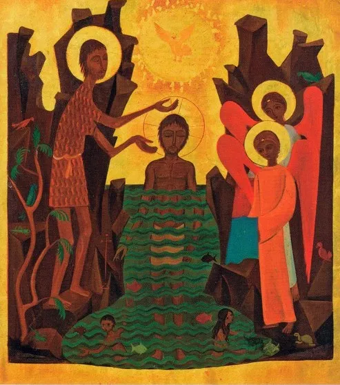 Product Icon on wood, 385 small size - Baptism Image